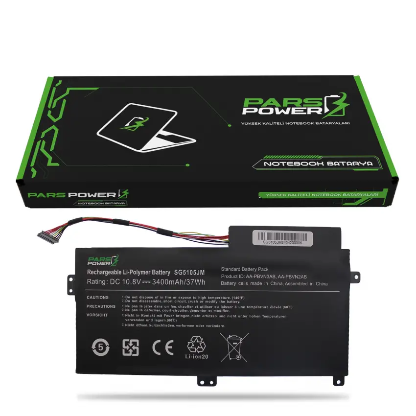 Samsung NP370R4E, NP370R4V, NP370R5E Notebook Batarya - Pil (Pars Power)