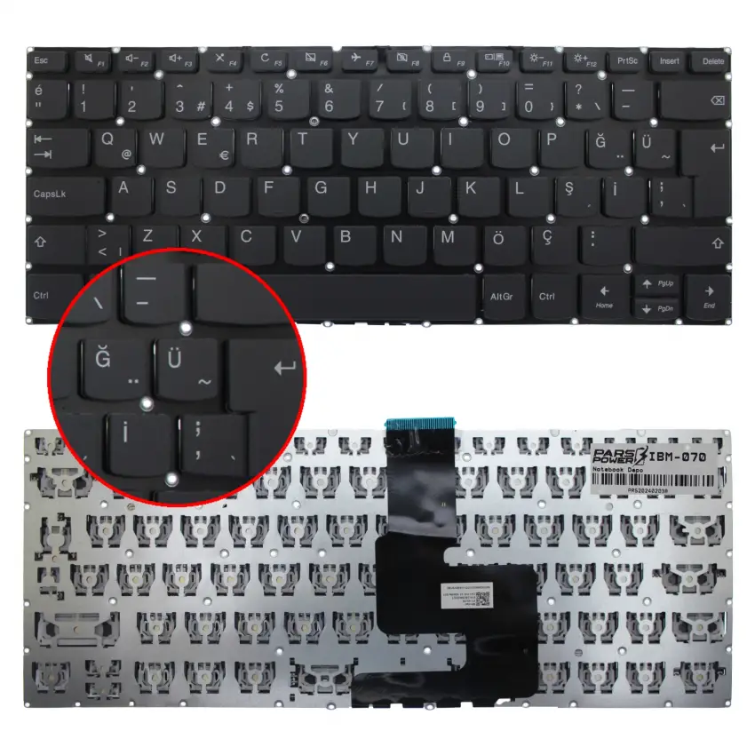 Lenovo 9Z.NDSSN.001, 9Z.NDSSN.00T Notebook Klavye (Siyah TR)