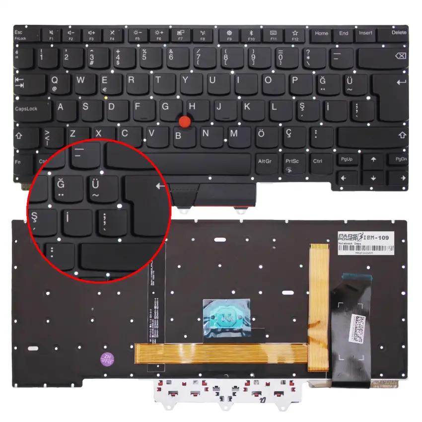 Lenovo Thinkpad E14 20RBS38K00 Klavye Işıklı (Siyah TR)