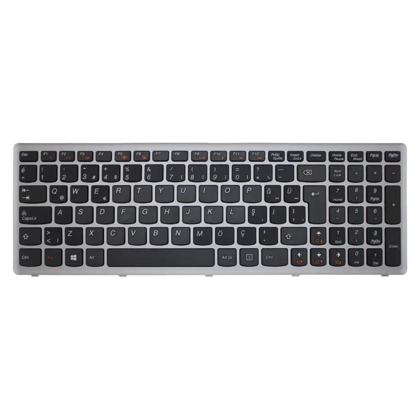 Lenovo G500S, G505S, G510S, S500, S510P, Z510, Z510P Notebook Klavye Işıklı (Siyah TR)