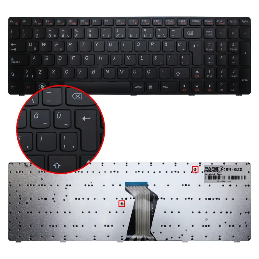 Lenovo 25.201.850, 25-201816, 25201846 Notebook Klavye (Siyah TR)