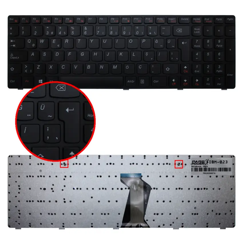 Lenovo 0KN0-B51TU12, 0KN0-B51TU13 Notebook Klavye (Siyah TR)