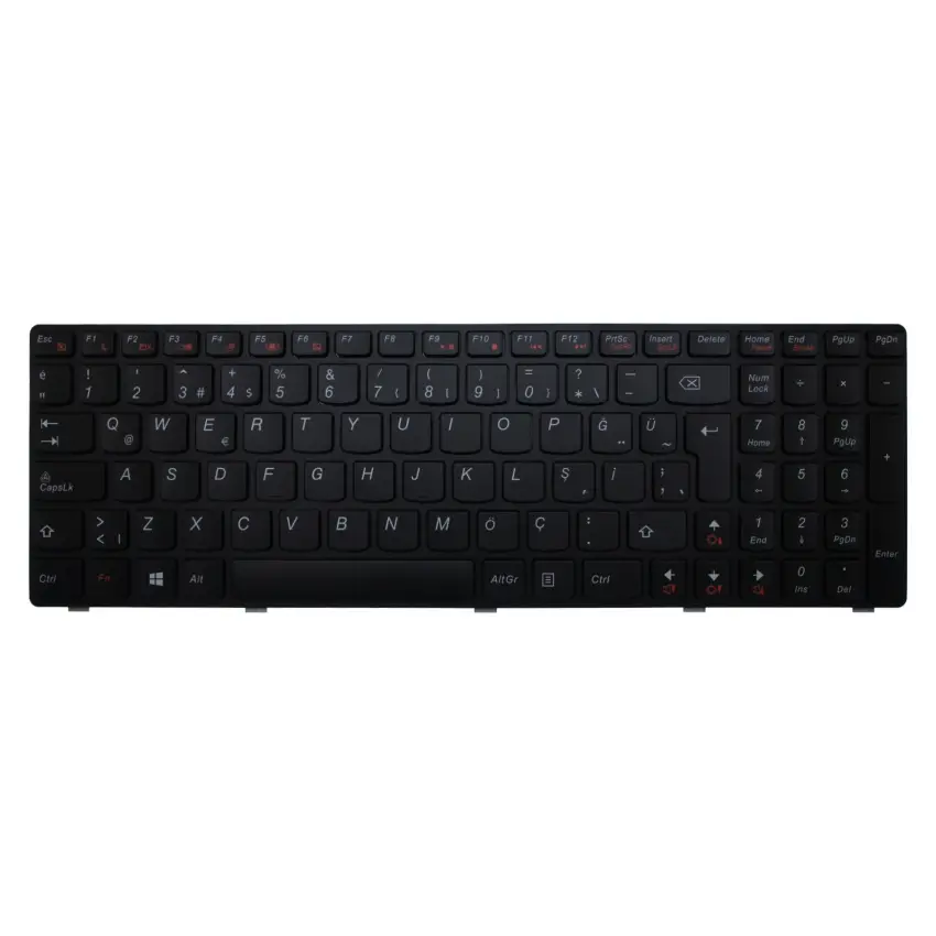 Lenovo ideaPad G500, G505, G510, G700, G710 Serisi T4G9-TUR Uyumlu Notebook Klavye (Siyah TR)