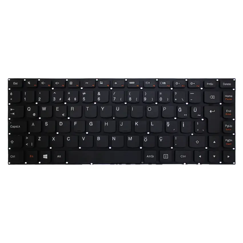 Lenovo E31-70, E3170, 80KX, E31-80, E3180, 80MX, 700-14ISK, 80QD Notebook Klavye (Siyah TR)