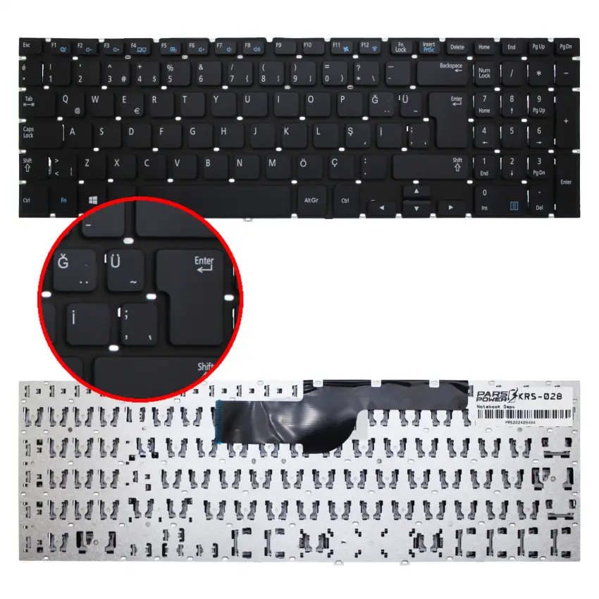 Samsung NP355V5C-S04TR, NP270E5E-X02TR Notebook Klavye (Siyah TR)