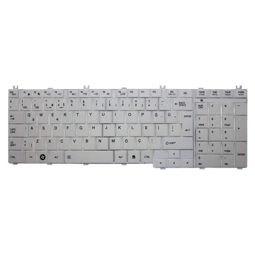 Toshiba Satellite C660-1EG, C660-1EH Notebook Klavye (Beyaz TR)