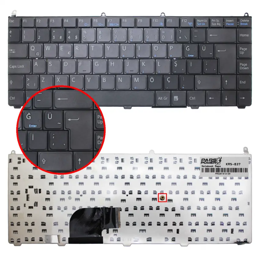 Sony Vaio VGN-FE49VN, VGN-AR51SRU, VGN-AR61ZRU Notebook Klavye (Siyah TR)