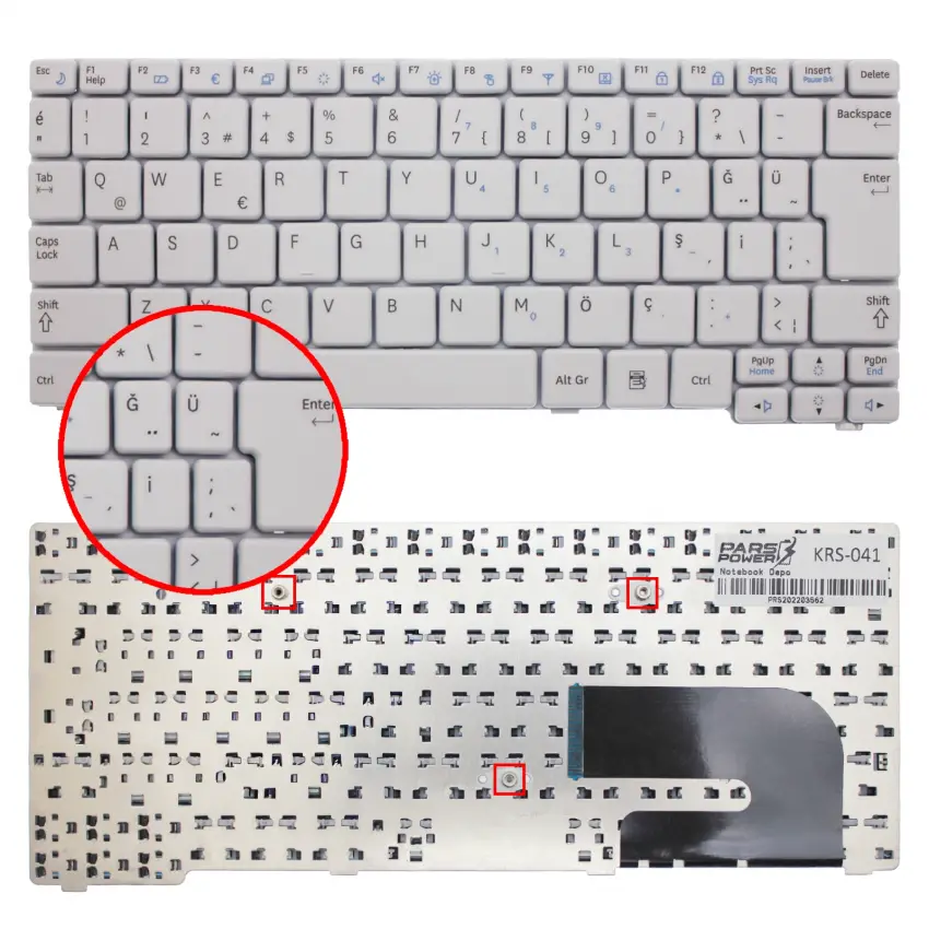 Samsung CNBA5902686ABIL904L Notebook Klavye (Beyaz TR)