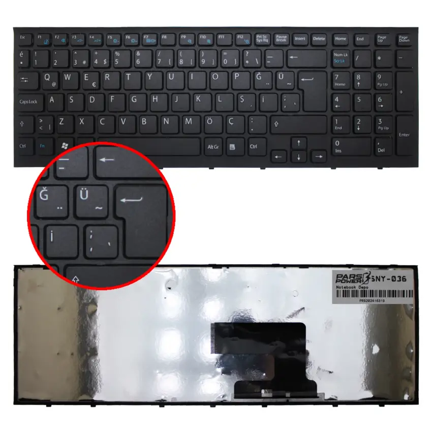 Sony 9Z.N5CSQ.201 SB3SQ, V116646ES1 Notebook Klavye (Siyah TR)