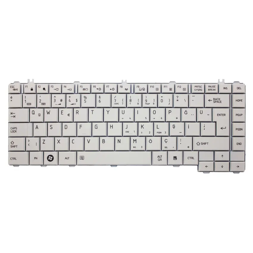 Toshiba Satellite C640, L630, L635, L635D, L730, L735 Notebook Klavye (Beyaz TR)
