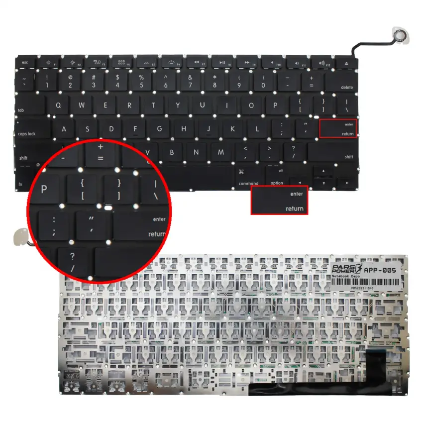 Apple MacBook MC723, MD103, MD104, MD314 MD318 Klavye (Siyah İng)