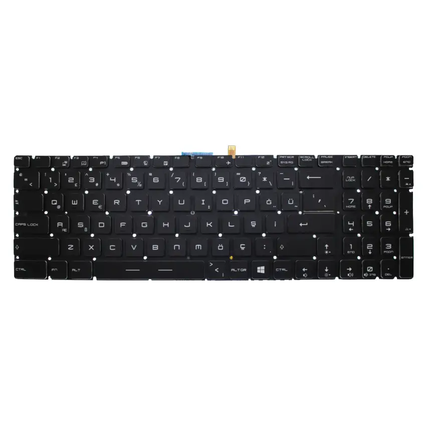 Msi GT72S 6QE(Dominator Pro G)-215TR Uyumlu Notebook Klavye (Siyah Işıklı TR)