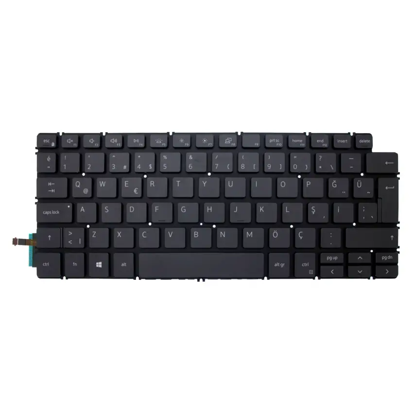 Dell Uyumlu Inspiron 5301, 13-5301, 13 5301 Uyumlu Klavye Işıklı (Siyah TR)