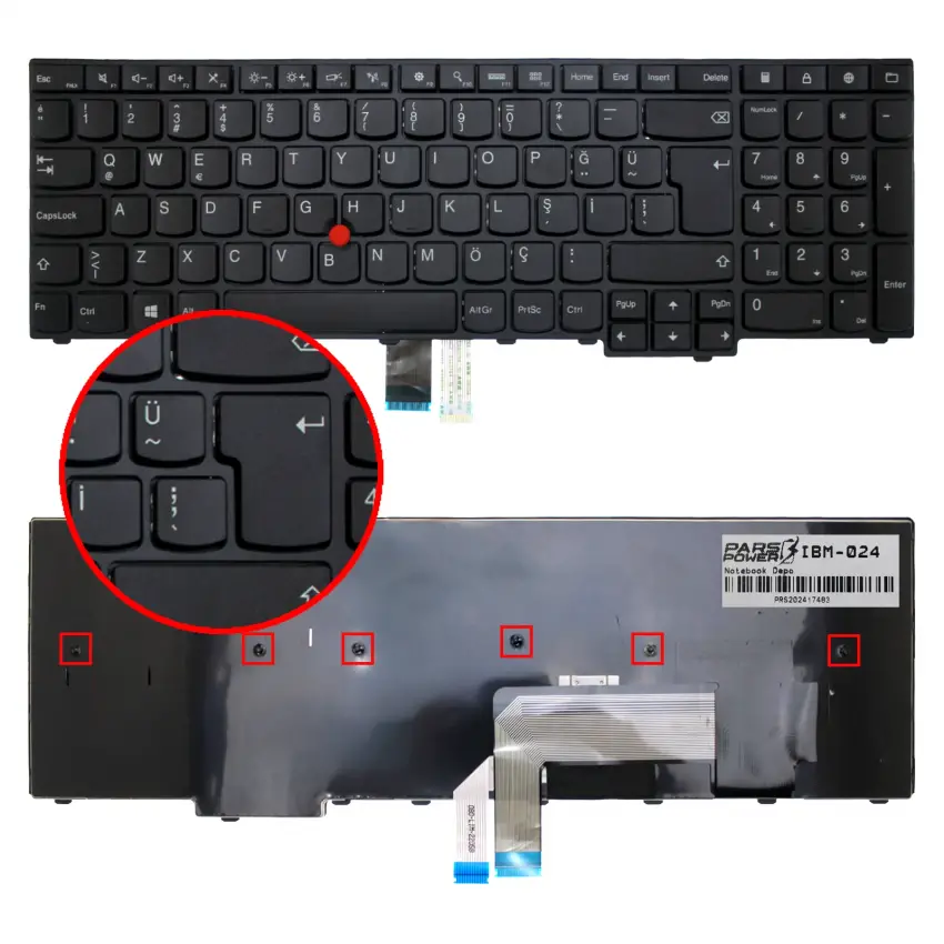 Lenovo ThinkPad E540 20C600JBTX, 20C6003ATX Notebook Klavye (Siyah TR)