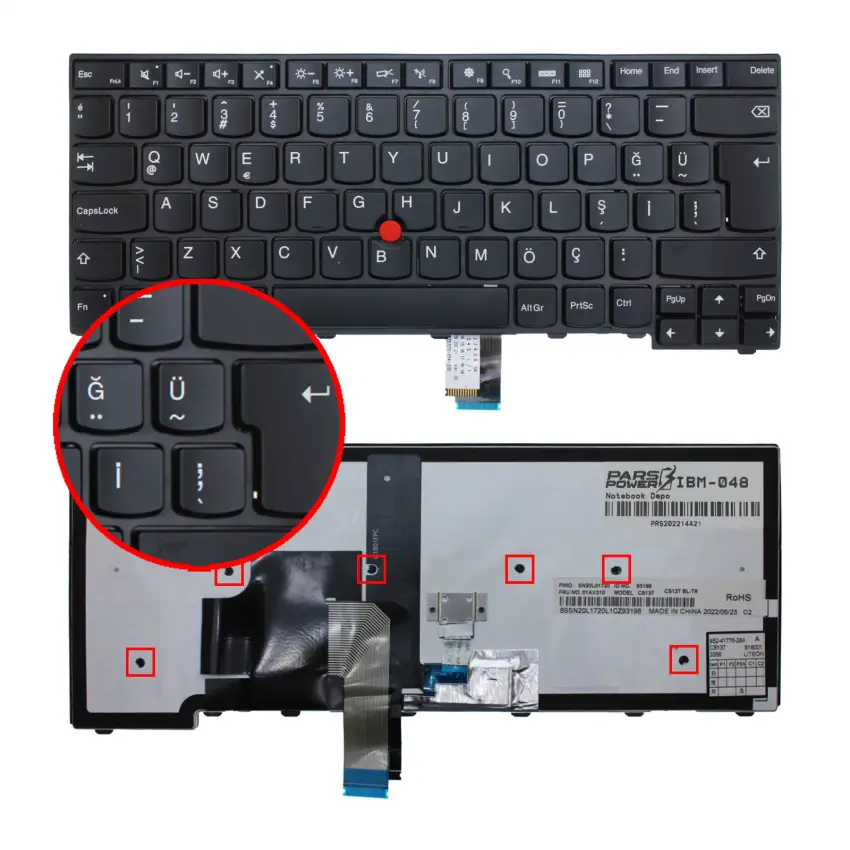 Lenovo CS13T, CS13TBL, LO-84US, N4G43TX Klavye (Işıklı TR)