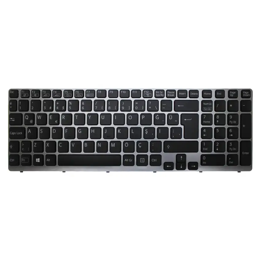 Sony Vaio SVE1712W1E, SVE1712Z1E, SVE1712Z1R Notebook Klavye Işıklı (Siyah TR)