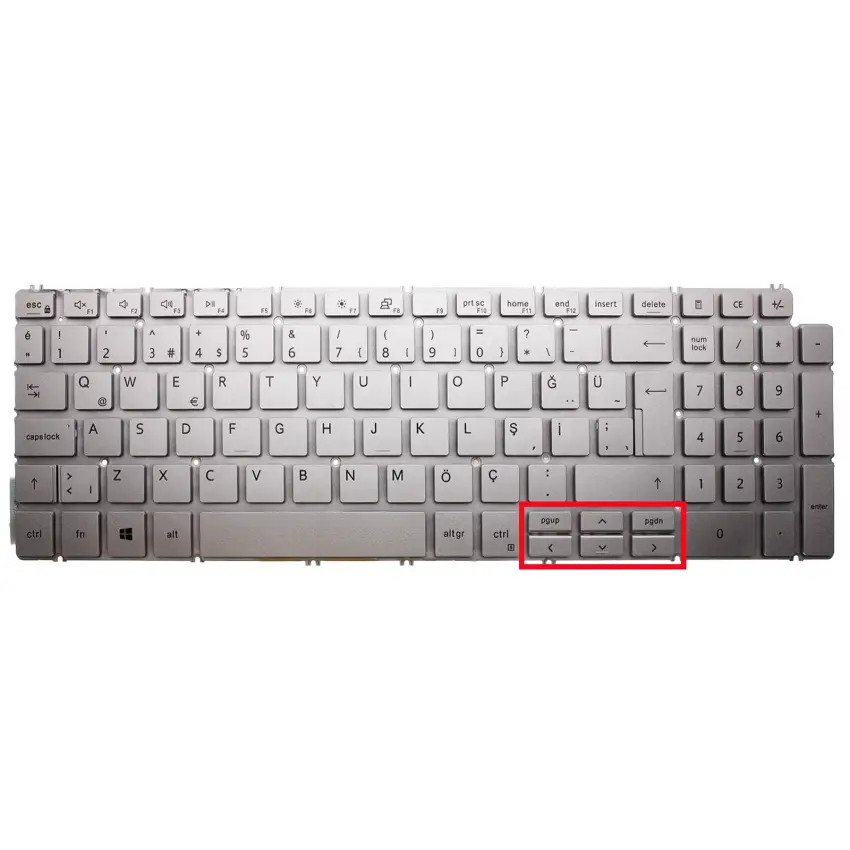 Dell Inspiron G15 5521 Serisi Klavye (Gümüş TR)