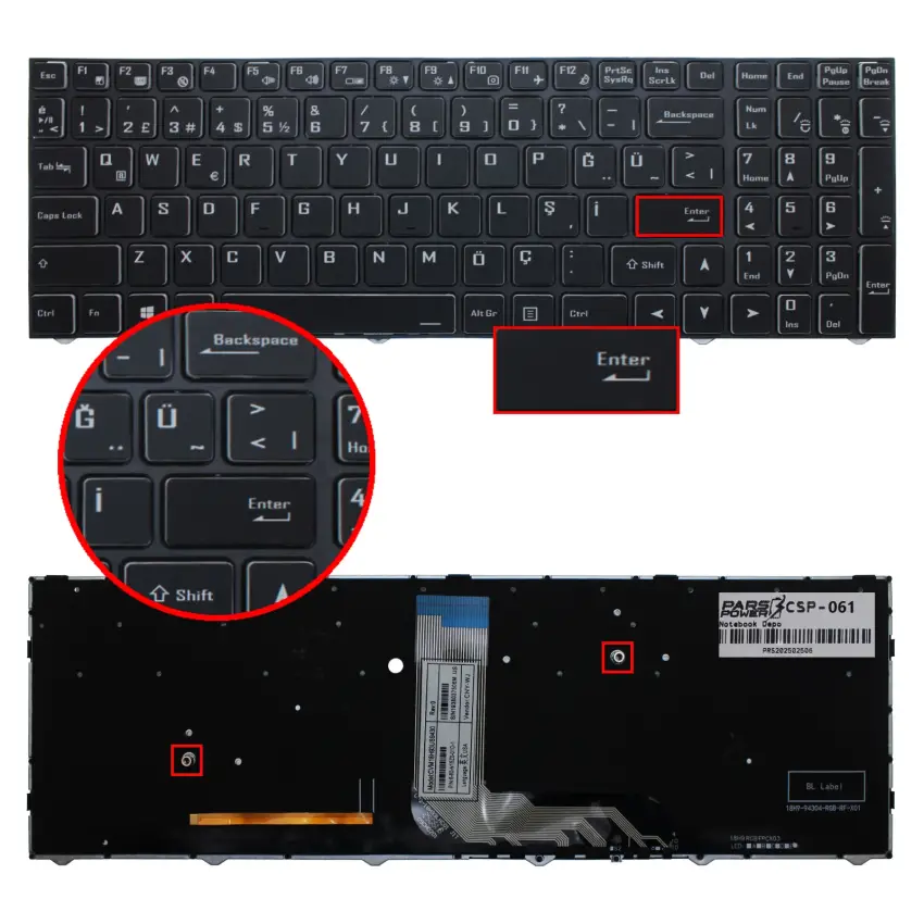 Gigabyte Gaming G5 GD, G5 MD Notebook Klavye Işıklı (Siyah TR)