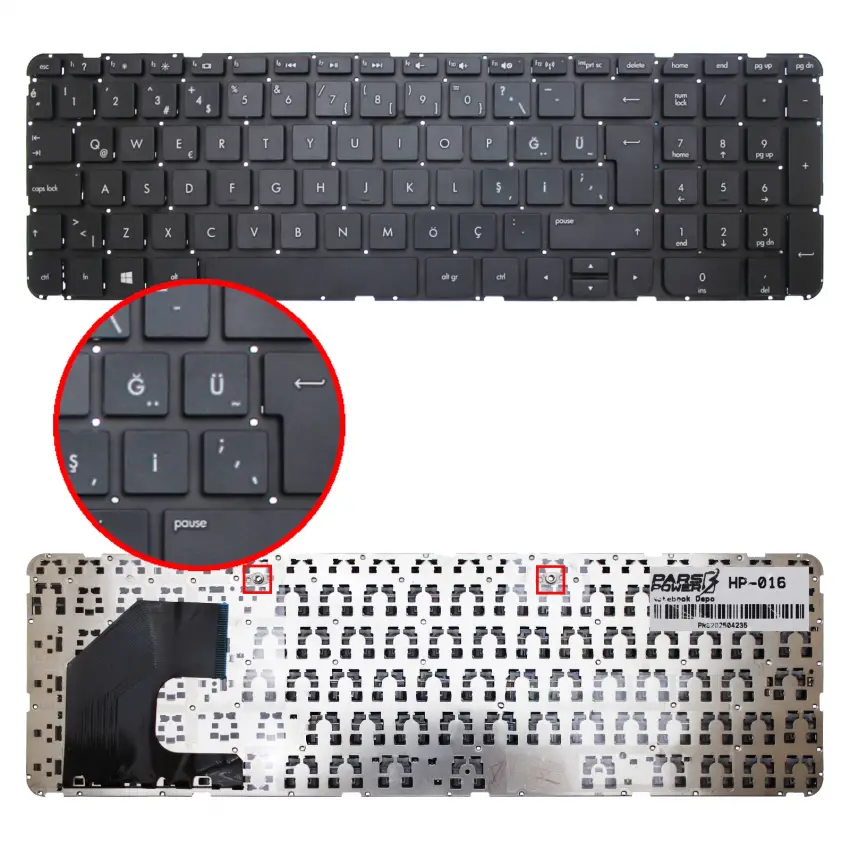 HP U36, AEU36A00310, AEU36U00010 Notebook Klavye (Siyah TR)