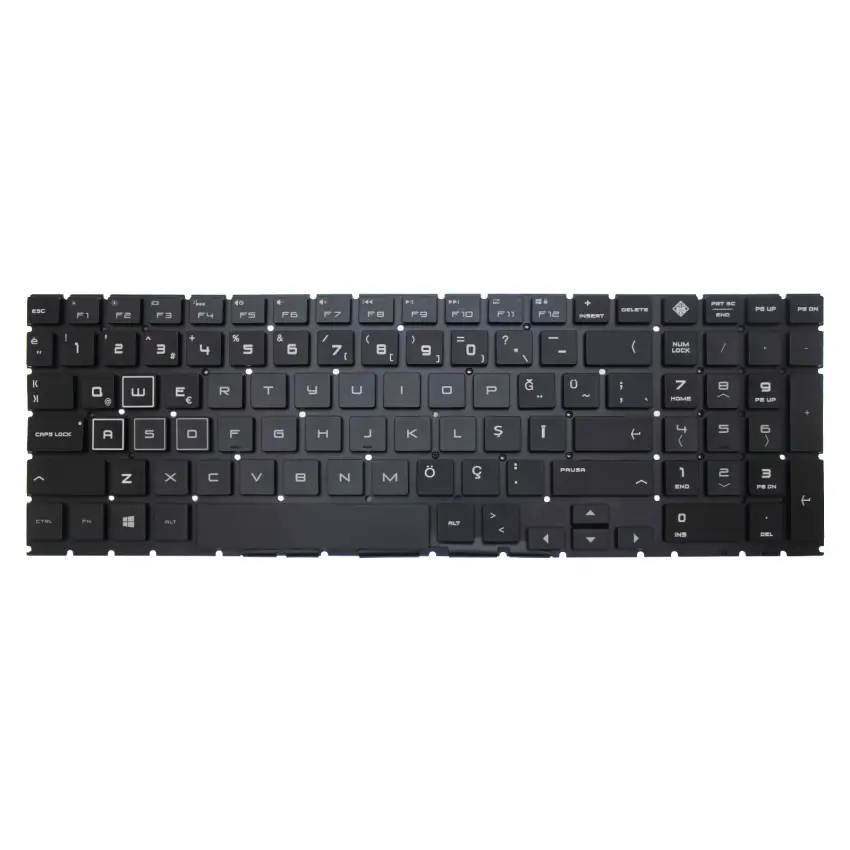HP OMEN 15-dc1011nt (6QB35EA) Klavye Işıklı (Siyah TR)