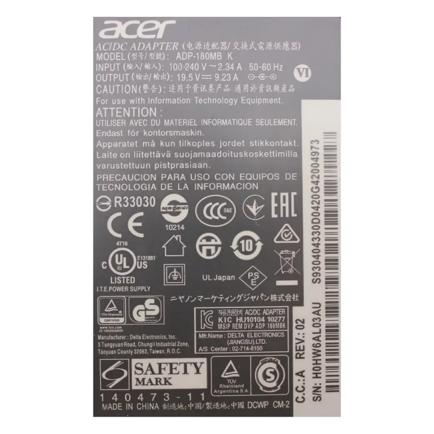 Acer Aspire 7 A715-42G-R9G3, NH.QE5EY.001 Adaptör Şarj Aleti-Cihazı