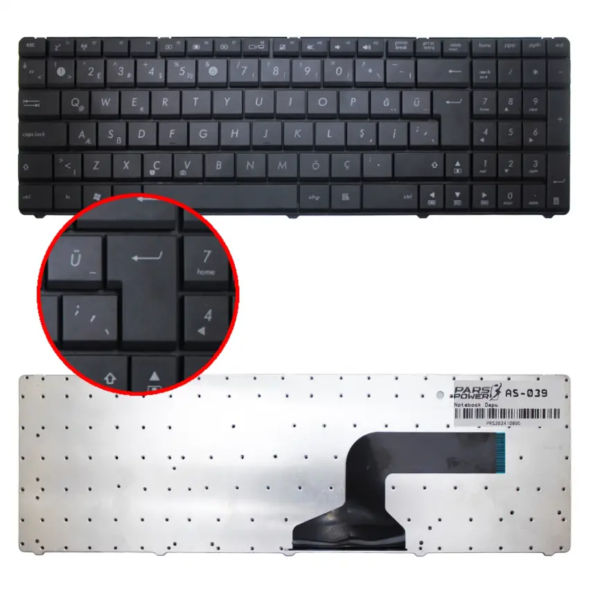 Asus N53J, N53S, N53T, N61D Notebook Klavye (Siyah TR)