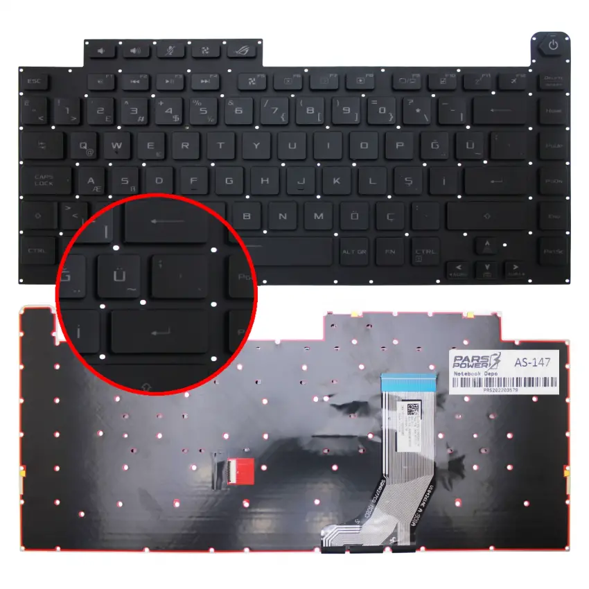 Asus ROG Strix G 0KN1-8T1TU11 REV:R1.0 Klavye Işıklı (Siyah TR)