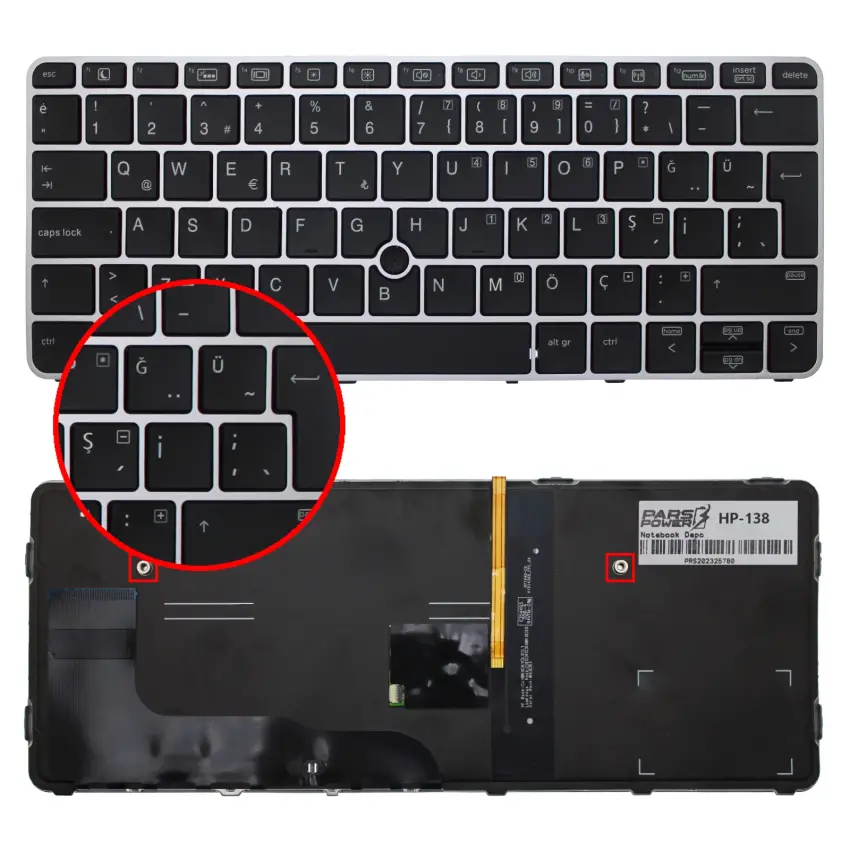 HP EliteBook 820 G4 (X3T24AV) Klavye Işıklı (Siyah TR)