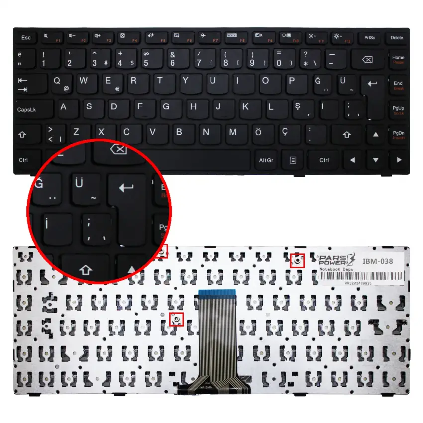 Lenovo İdeaPad B40-30, B40-45, B40-70 Notebook Klavye (Siyah TR)