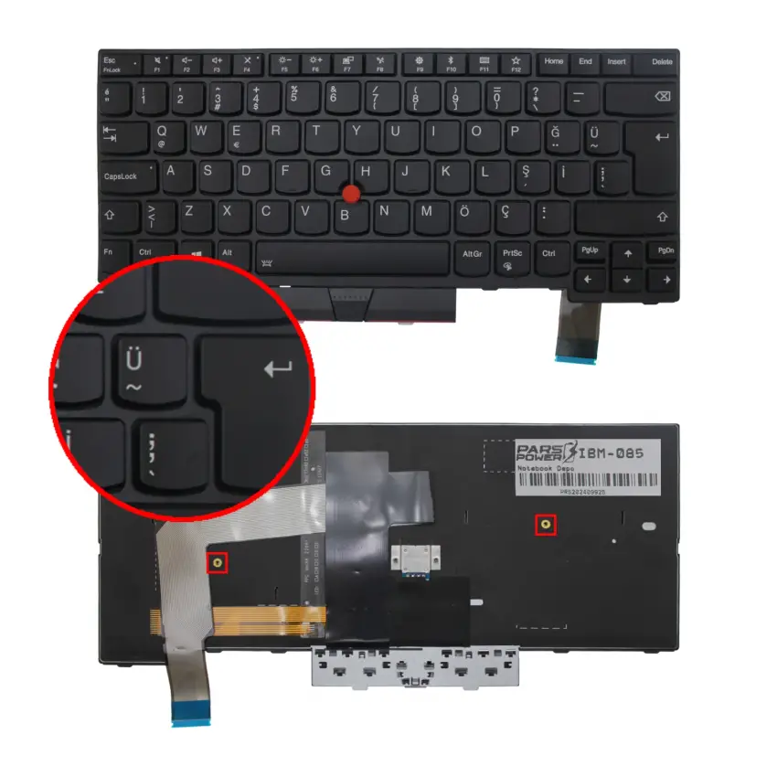 Lenovo ThinkPad T470 Type 20HD, 20HE Klavye Işıklı (Siyah TR)