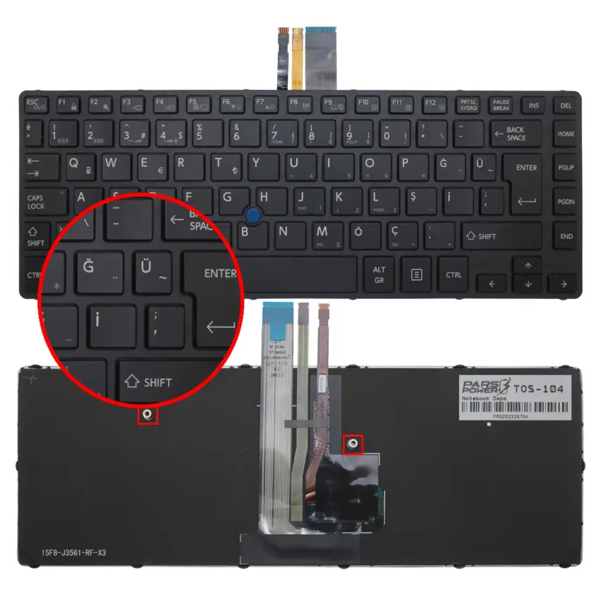 Toshiba Satellite A30-D-14H Ultrabook Klavye Işıklı (Siyah TR)