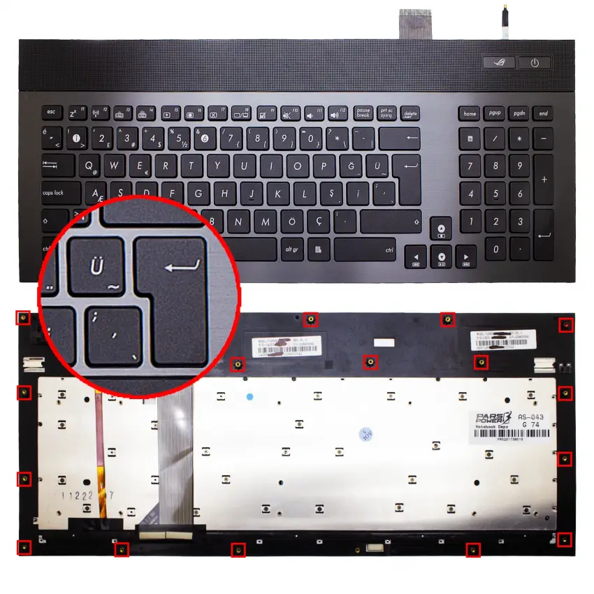 Asus G74SX Notebook Klavyesi (Kasalı Siyah TR)