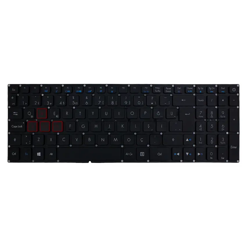 Acer Q AE2ATG0121, W NK11S1200P Klavye Işıklı (Siyah TR)