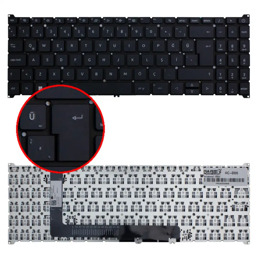 Acer Aspire 5 A515-57-59VS (NX.K8CEY.001) Klavye (Siyah TR)