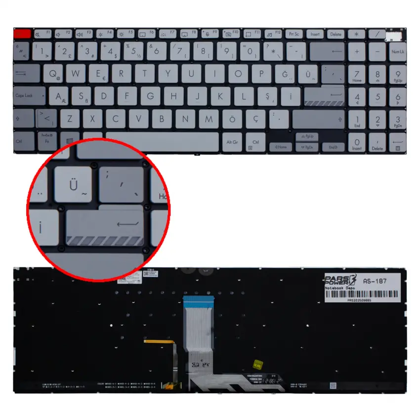 Asus Vivobook Pro 15 M6500RE-HN037 Klavye Işıklı (Gümüş TR)