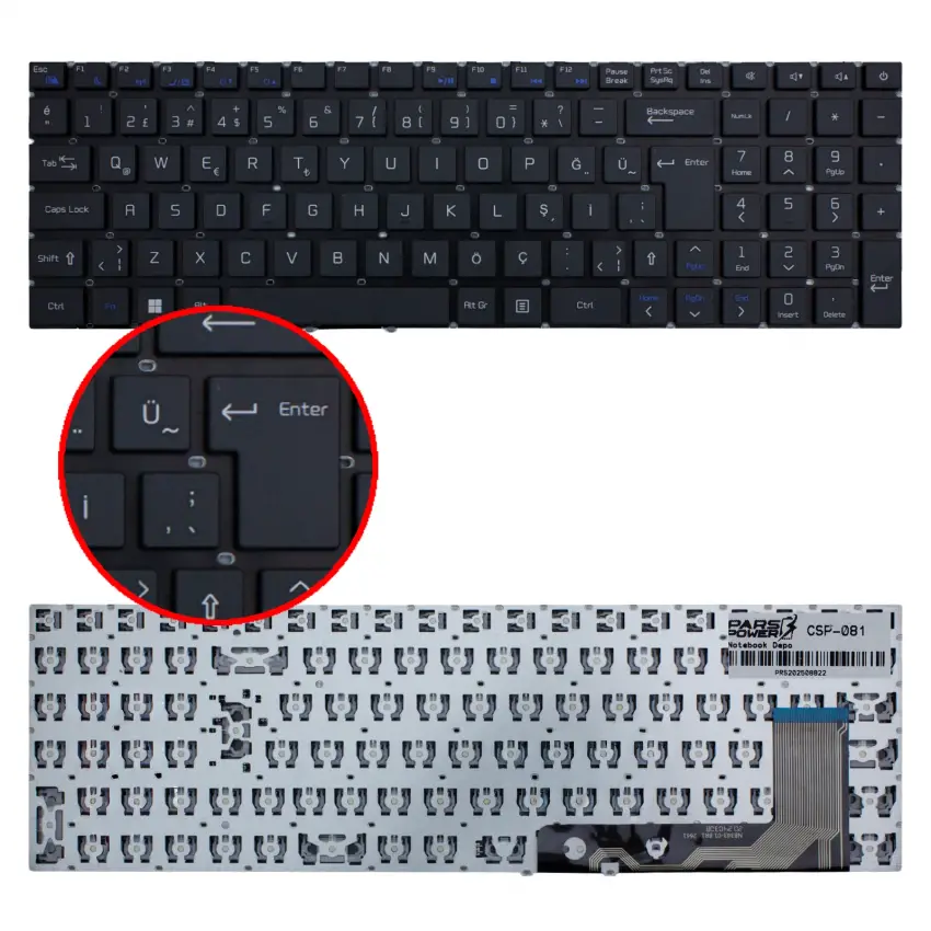 Casper Nirvana C370 Serisi Notebook Klavye (Siyah TR)