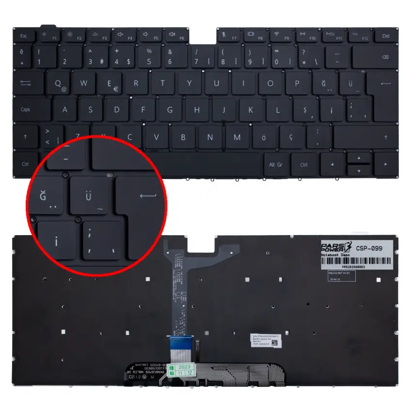 Huawei MateBook D15 2021 Klavye Işıklı (Siyah TR)