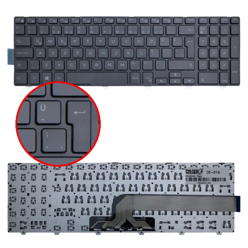 Dell Latitude 3550, Vostro 15-3558 Notebook Klavye (Siyah TR)
