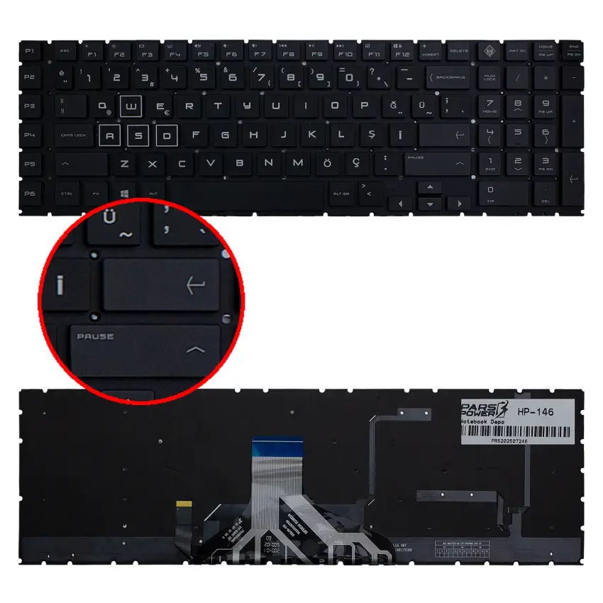 HP Omen 17-cb0008nt (8UF52EA) Klavye Işıklı (Siyah TR)