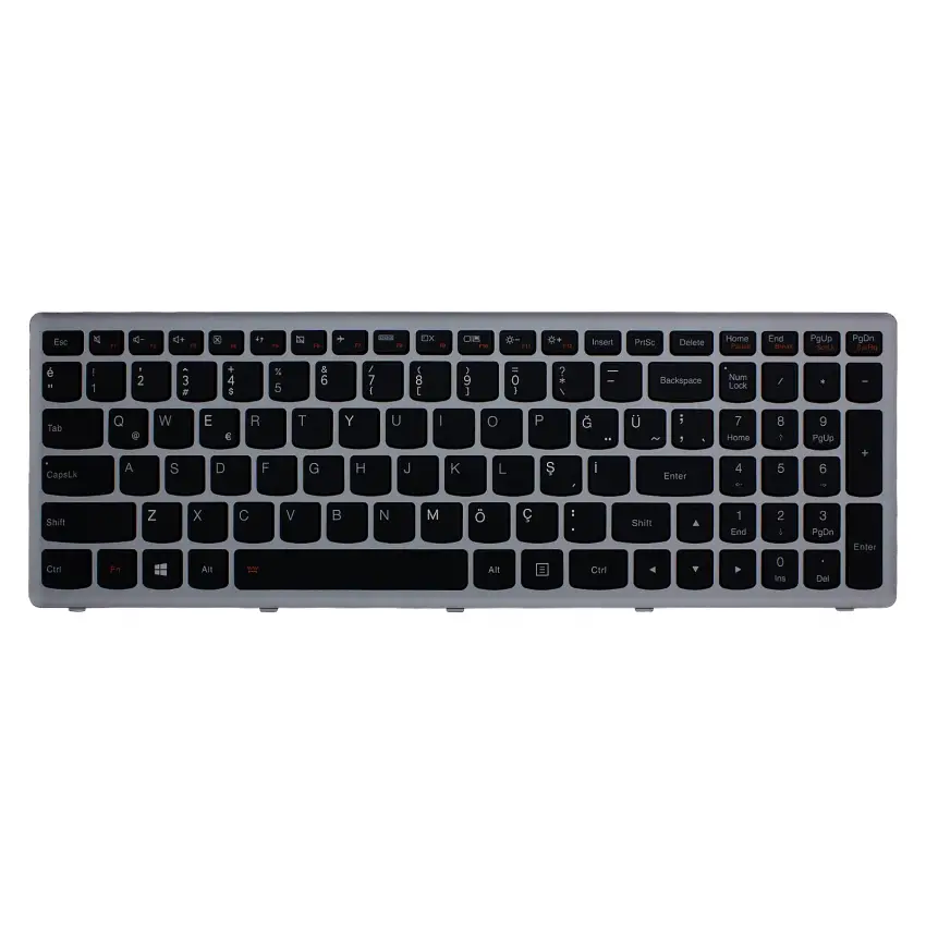 Lenovo ideaPad U510, Z710 Serisi Notebook Klavye (Siyah TR)