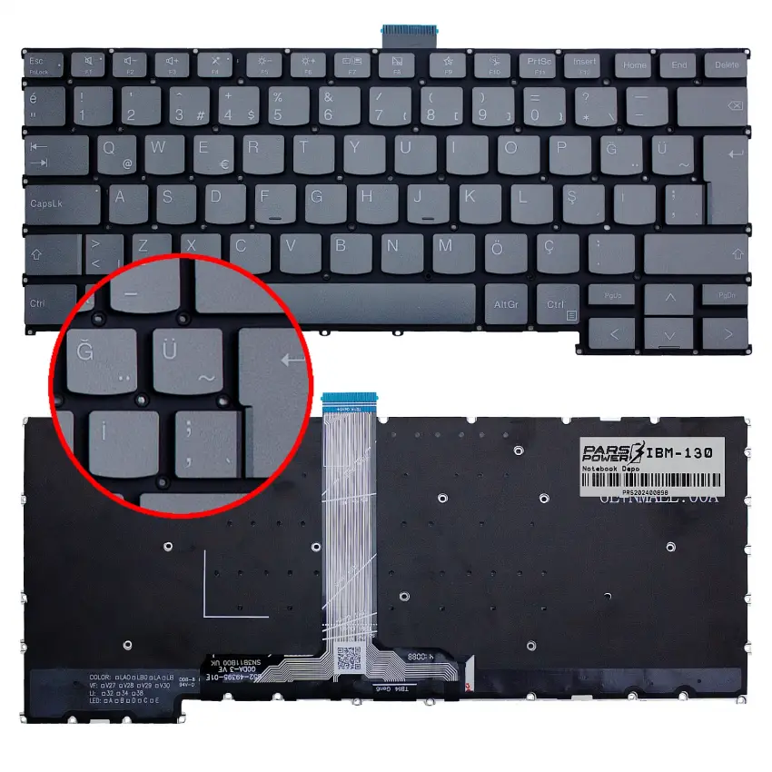 Lenovo ThinkBook 14 G7 IML Type 21MR Klavye Işıklı (Füme TR)