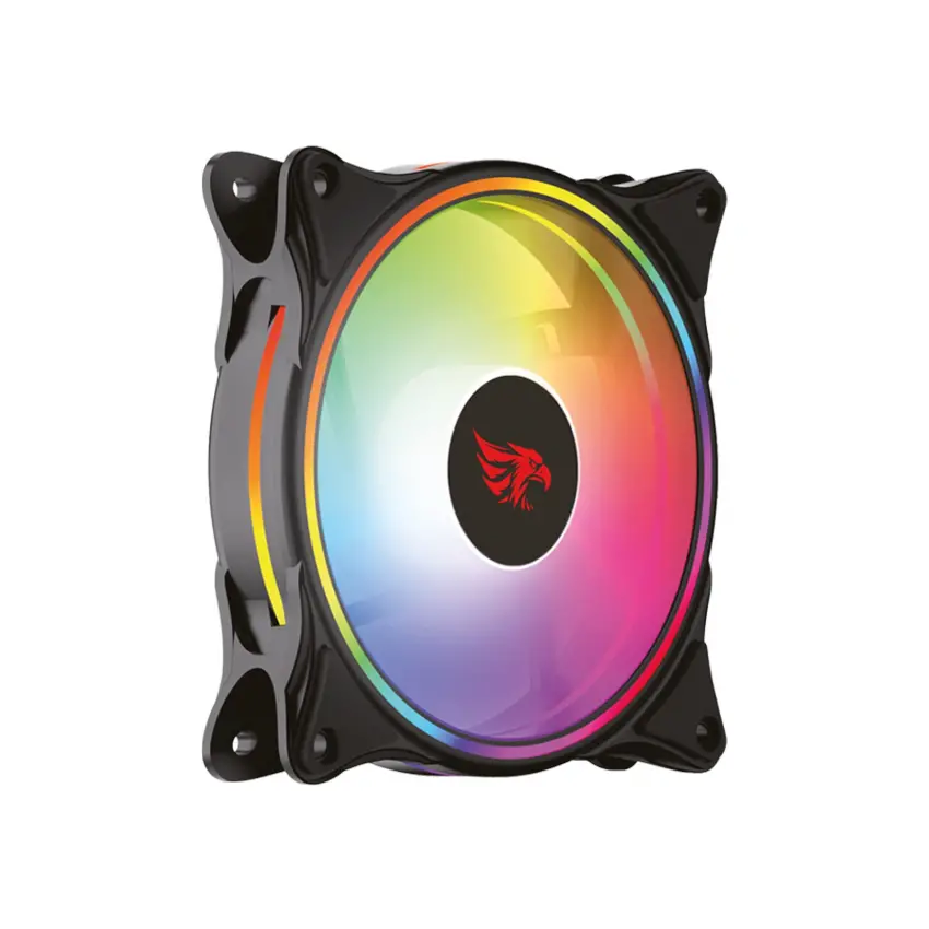 Gameagle GE-RBW100B Neon Pulse 12cm Rainbow Led Fan - Performans Seri Sessiz Kasa Fanı (Siyah)