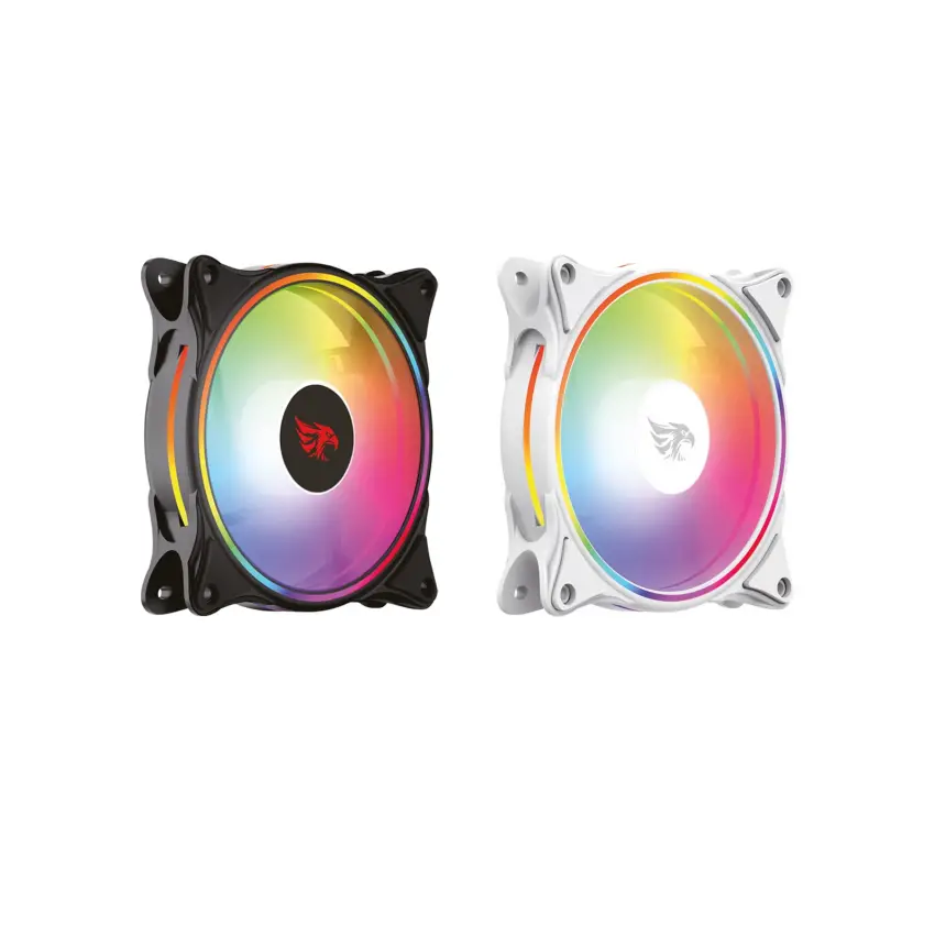 Gameagle GE-RBW100B Neon Pulse 120mm Gökkuşağı RBW Led Fan - Performans Seri Sessiz Kasa Egzoz Fanı (Siyah)
