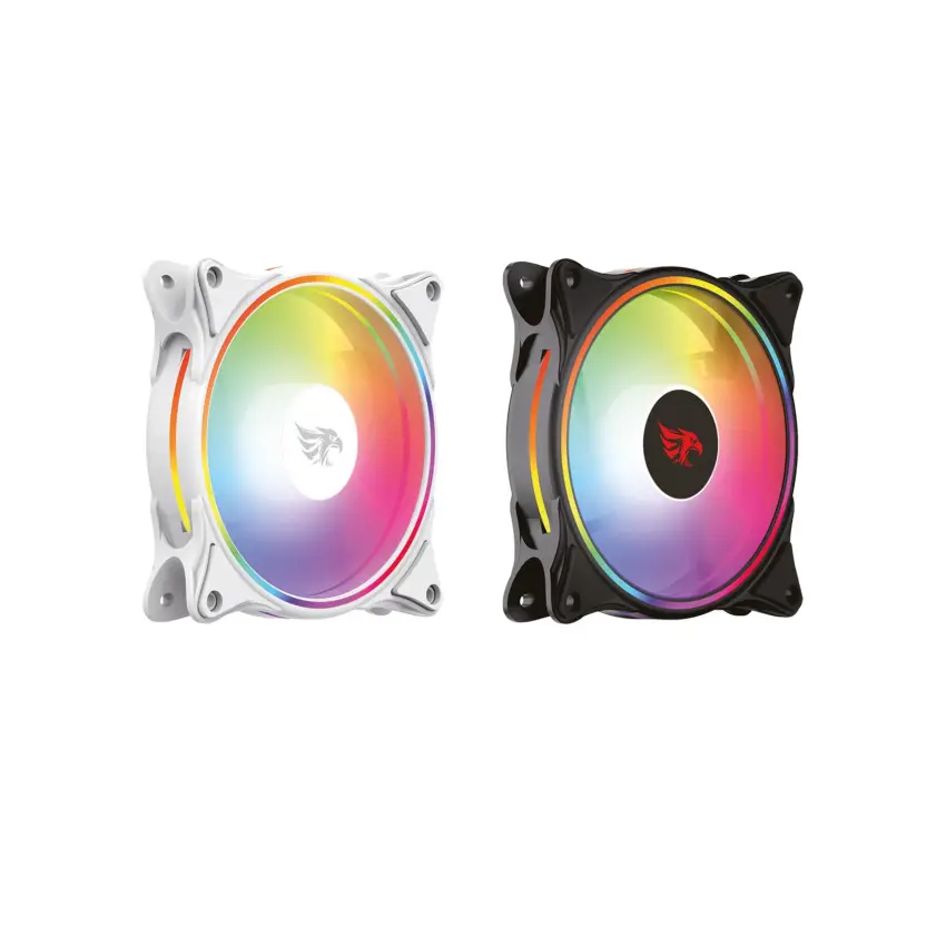 Gameagle GE-RBW100B Neon Pulse 12cm Gökkuşağı RBW Led Fan - Performans Seri Sessiz Kasa Fanı (Beyaz)