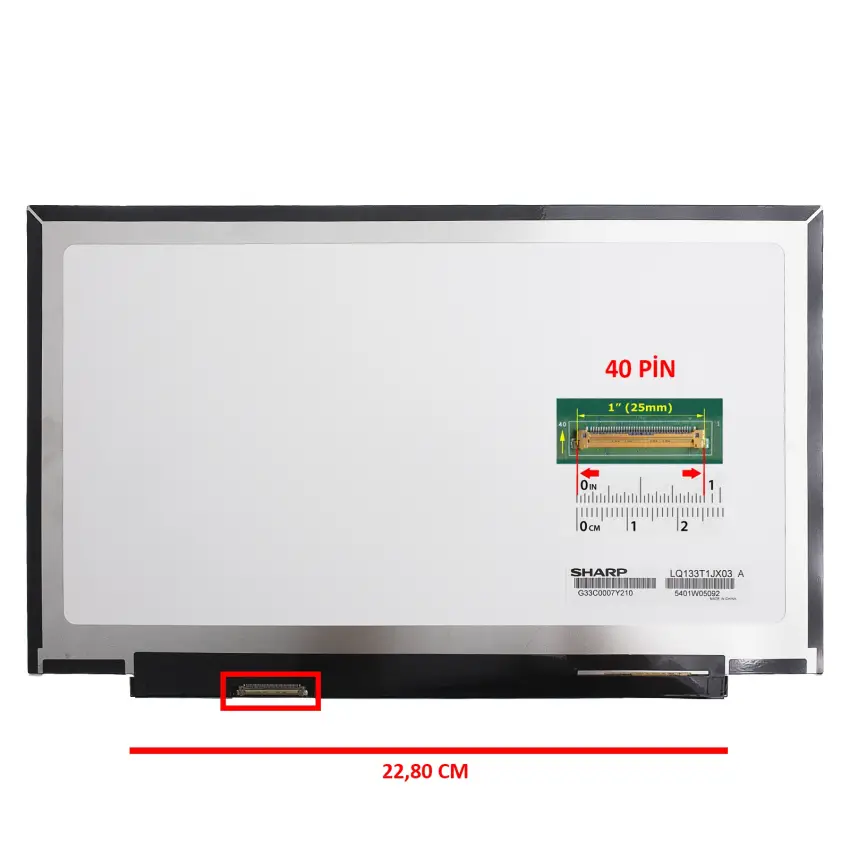 Toshiba V832, V834, LQ133T1JX03 A Uyumlu Led Ekran