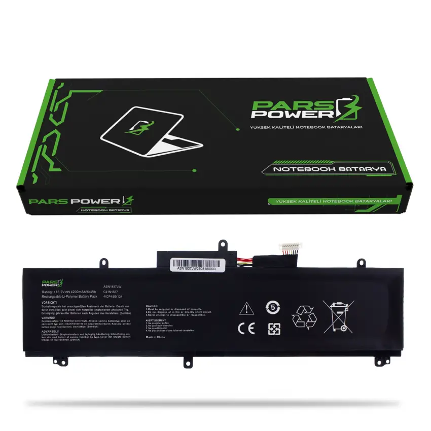 Asus C41N1837, ASN1837JW Batarya - Pil (Pars Power)