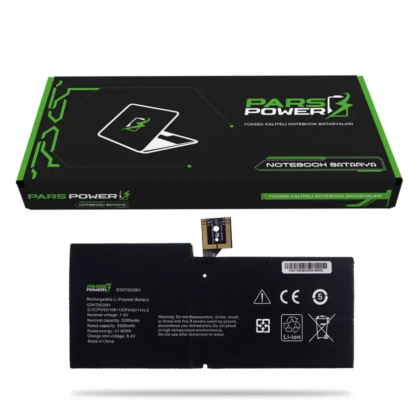 Microsoft Surface Pro 5 (Model 1796 2017) Batarya - Pil (Pars Power)