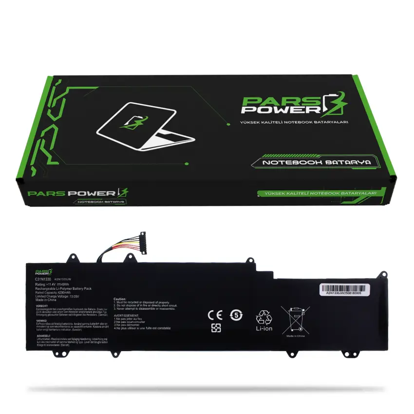Asus ZenBook U38N, U38DT Batarya - Pil (Pars Power)