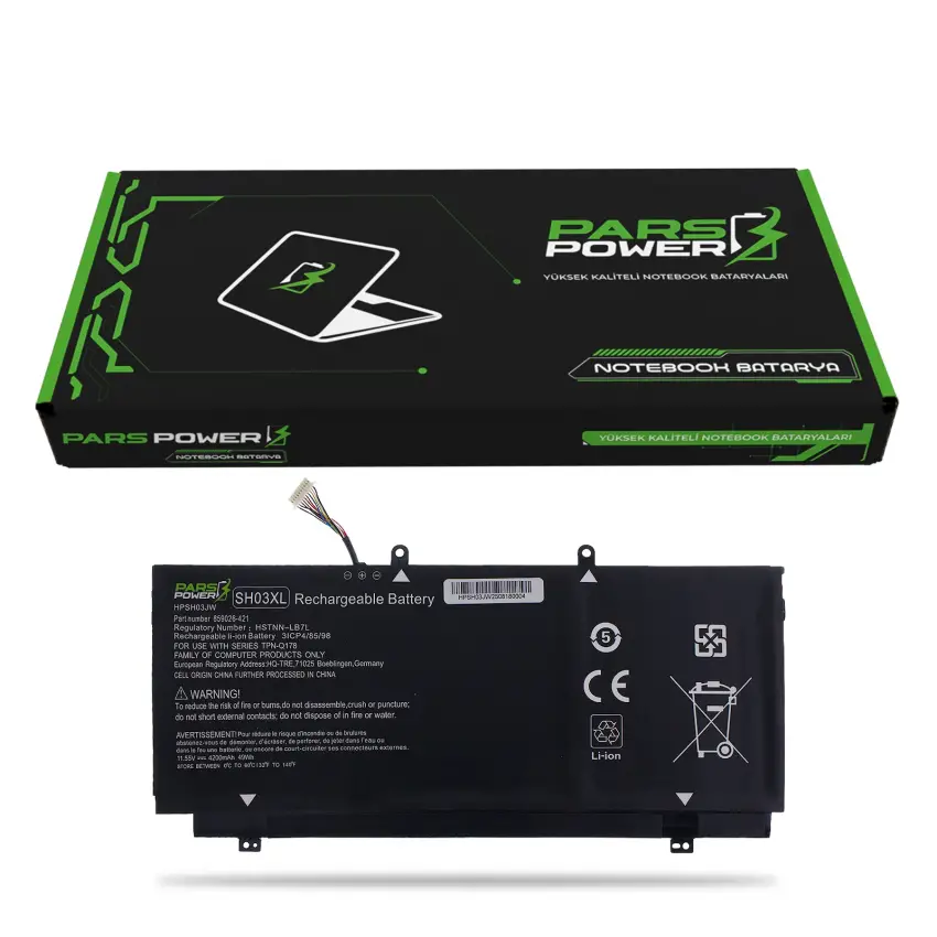 Hp Spectre SH03XL, SH03057XL Batarya - Pil (Pars Power)