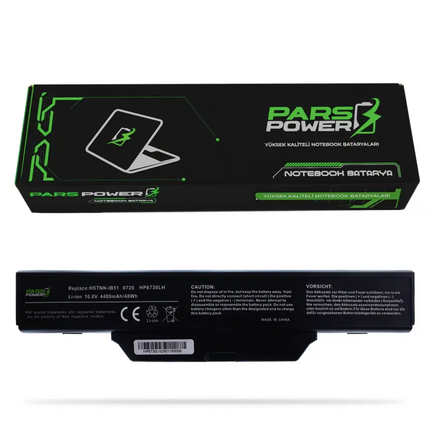 HP 550, 610, 615, 6720S, 6730S, 6735S, 6820S, 6830S Serisi Notebook Batarya - Pil (Pars Power)